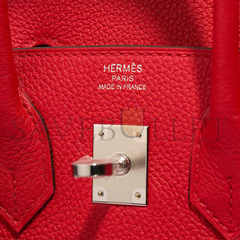H**me5 birkin 25 togo rouge de coeur palladium hardware (25*20*13cm)